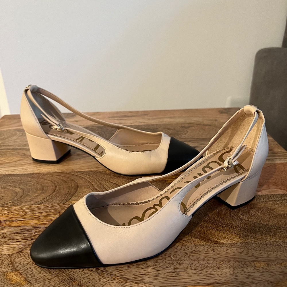 Sam Edelman Cap Toe Pumps (CHANEL Sling-back Lookalikes)